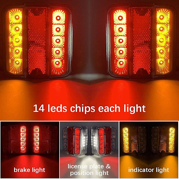 2kpl LED-takavalot perävaunuun, universaalit perävaunun takavalot 4 toiminnolla