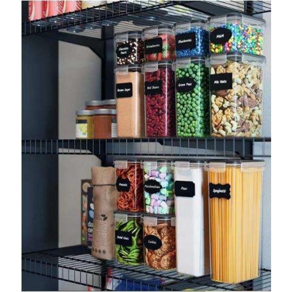 14-pack Matförvaring - Lufttäta Burkar med Lock - Kit