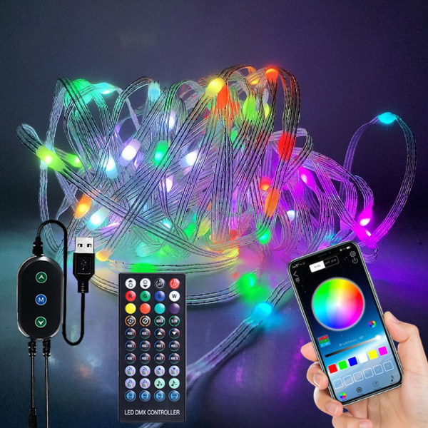 Julebelysning med over 100 lysmoduser, 10m 100 LED-lys