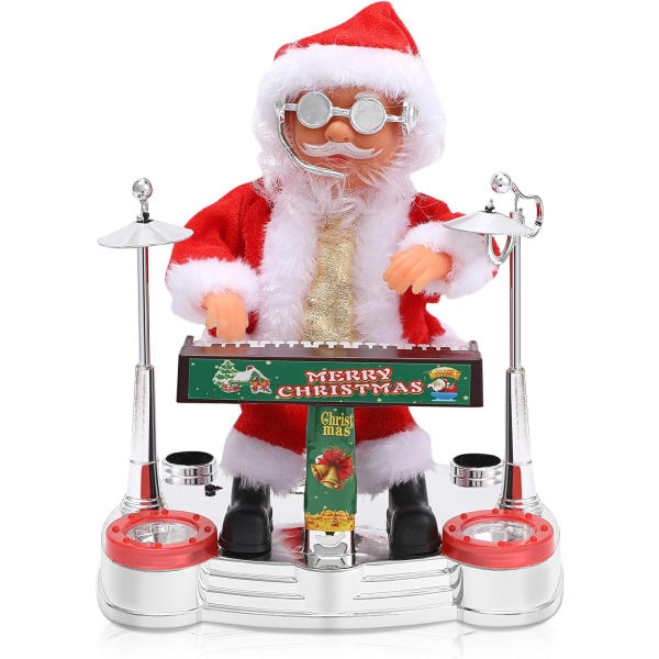 Elektrisk Jultomtemusikbox, Dansande Sjungande Tomte Rock Santa Claus Animerade Piano Tomte Juldekorationer Elektriska Leksaker
