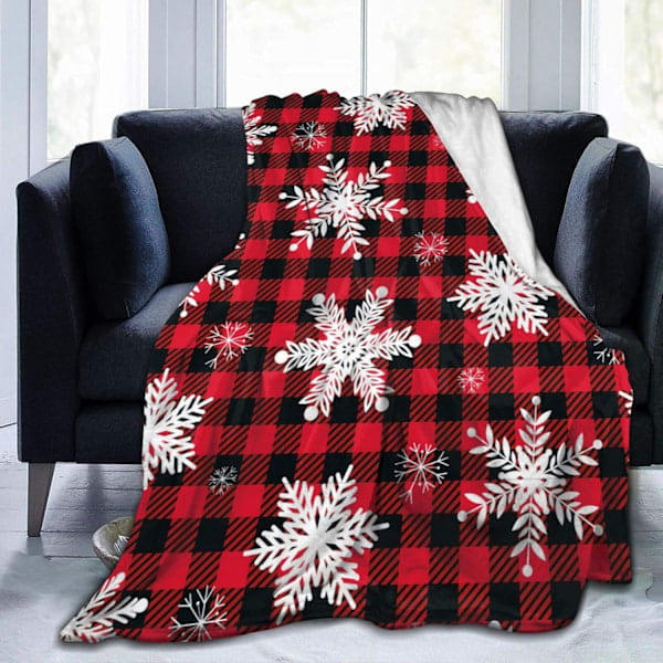Juleplaid Julepynt Sort Rød Buffalo Plaid