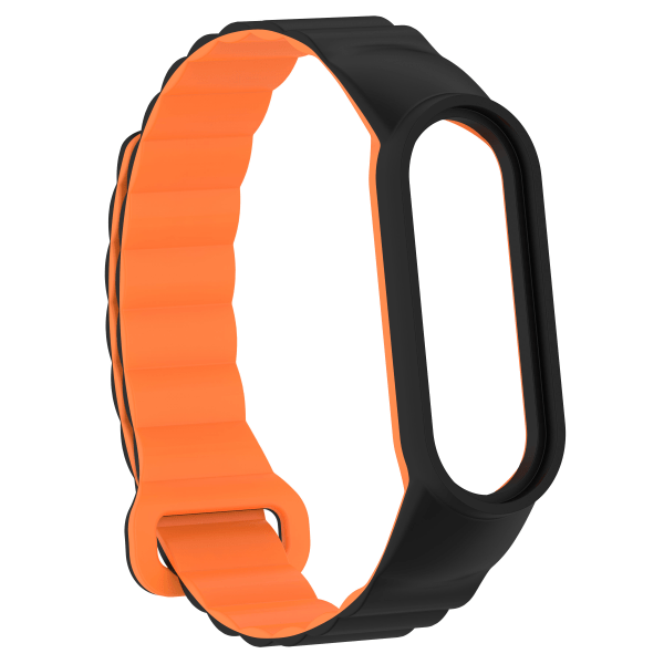 Magnetisk stropp Xiaomi Mi Band 3/4/5/6/7 Svart+oransje