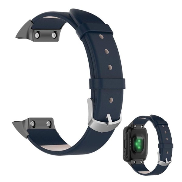 Enkel läderarmband för Garmin-klocka - Mörkblå