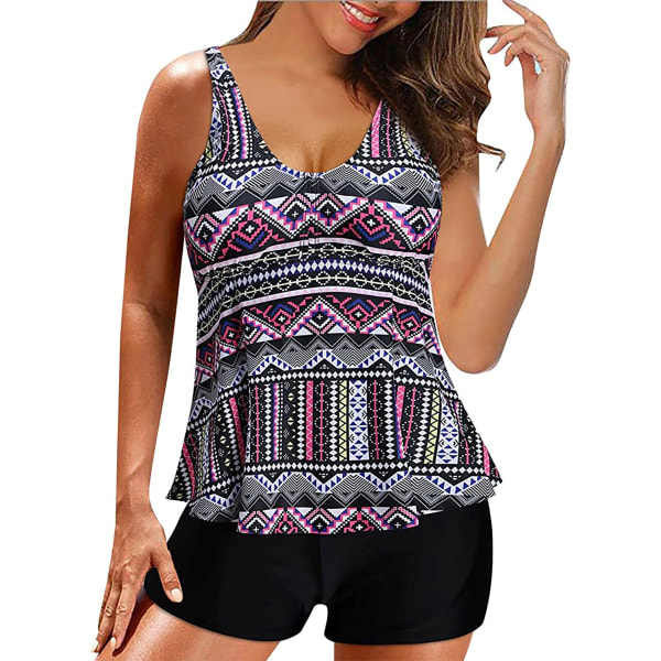 Tankini-set med Hotpants för Kvinnor Röd M