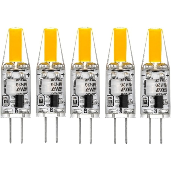 REMAKE G4 LED 220V 2W 2700K varmvit 200LM, silikonlampor ersätter traditionella 20W halogenlampor, förpackning med 5 stycken