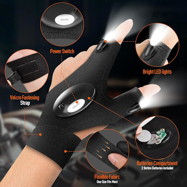 Gaver til menn, LED-lys hansker, farsdaggaver til datter/sønn, gaver til pappa, gadgets for menn, Bee