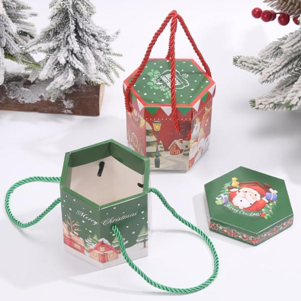 30 st julgransaskar, julklappsfavoritaskar, julklappspappersaskar, handhållna festpaket festdekorationer, grön grön