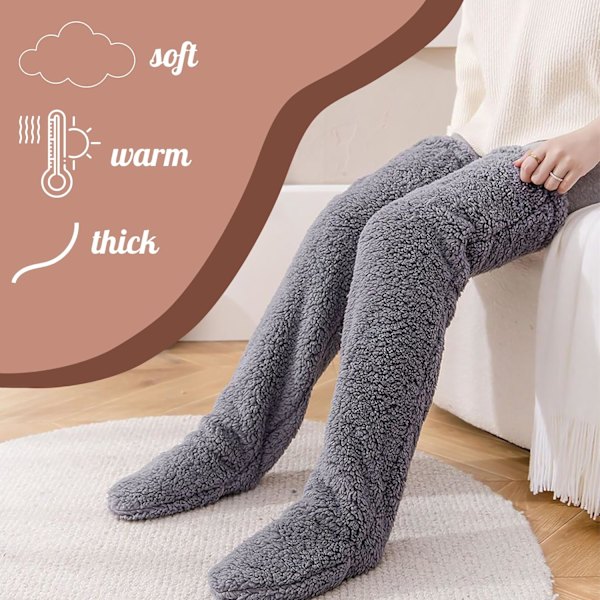 REMAKE Overknees Fluffy Socks, Cozy Socks, Plush Leg Warmers Cozy Slipper Socks Fuzzy Long Fluffy Socks