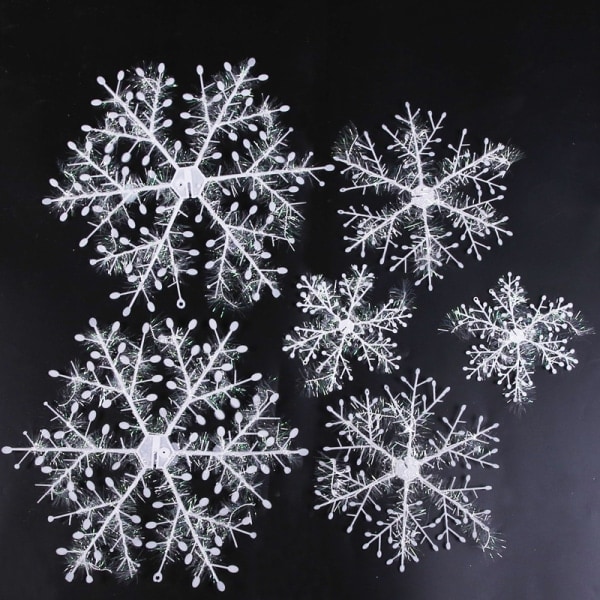 6 st 3D Snöflinga Julgransdekoration