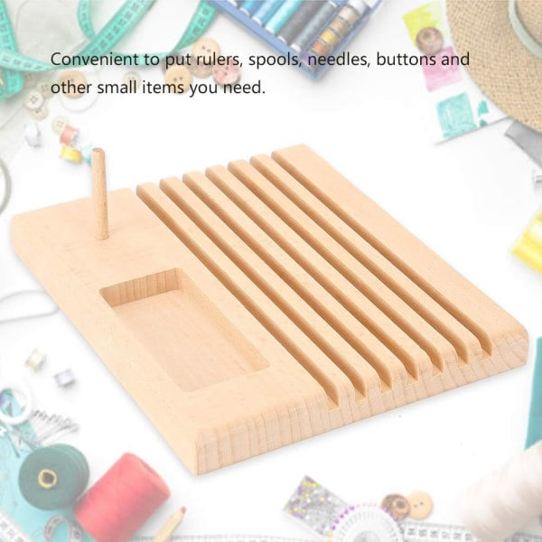 Trälinjal Quilt Holder Small Bokträ Quilt Linjalhållare Vindare Rack Organizer för DIY DIY Syverktyg Stor S...