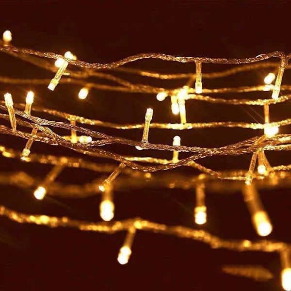 REMAKE 24M 200 LED Lysstreng, LED Lysstreng med Fjernbetjening, Strømdrevet, Vandafvisende Indendørs/Udendørs, Perfekt til Julebelysning