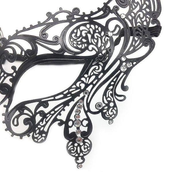2 par masker for maskeradeball, svarte halvmaske som passer til dansefest