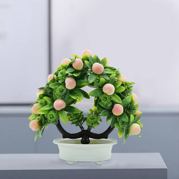 Simulering af frugt og blomster bonsai Ny stil Nyårsdekoration æblepotte hjem indendørs skrivebords pynt