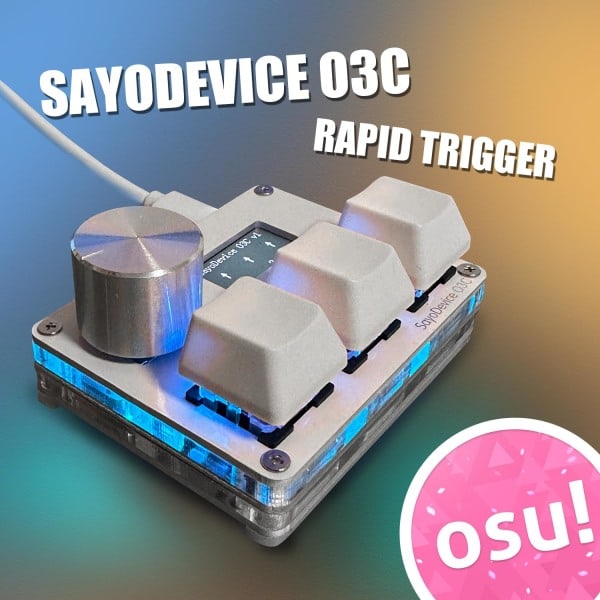 REMAKE SayoDevice OSU O3C Snabbavtryck Hall-brytare Magnetiska linjära brytare Tangentbord med ratt och skärm Kopiera klistra in genväg makro Hotswap M...