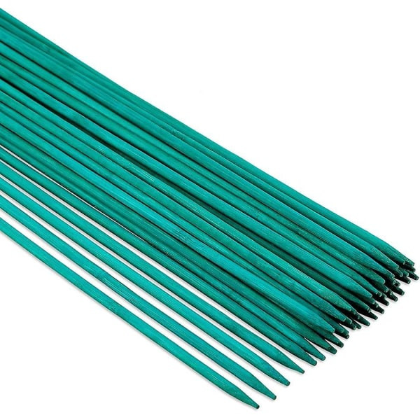 50 kpl 38 cm bambuetukia, vihreä, tukikepit kasveille, orkideakepit, kasvikepit 50 kasvinauhan kanssa kiipeilevien kasvien tukemiseen