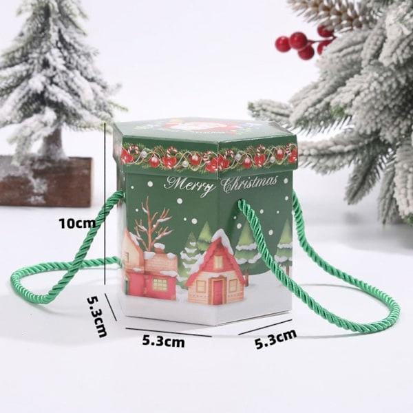 30 st julgransaskar, julklappsfavoritaskar, julklappspappersaskar, handhållna festpaket festdekorationer, grön grön