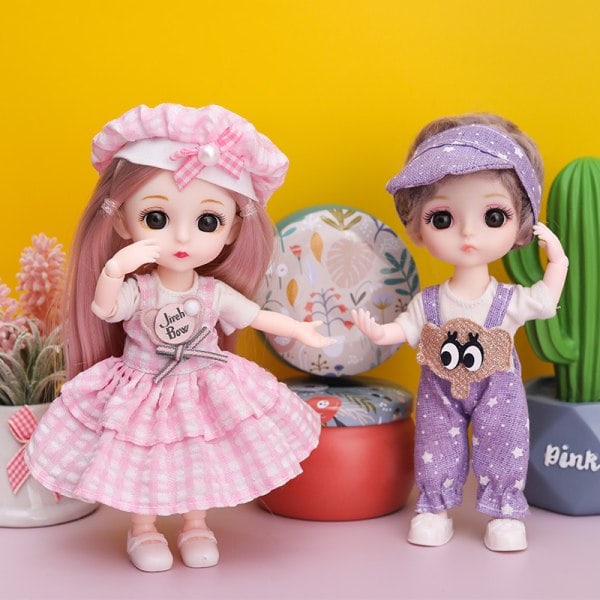 REMAKE D-16cm prinsessepige dukker legetøj mini trompet jordstabil bulk wh