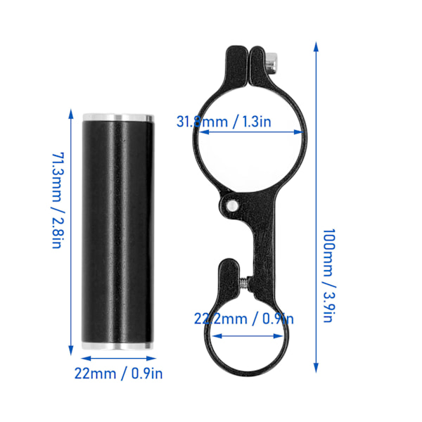 Cykelstyrforlænger i Aluminium Legering Multifunktionel Cykeludvidelsesramme til Lys Telefonholder Sort