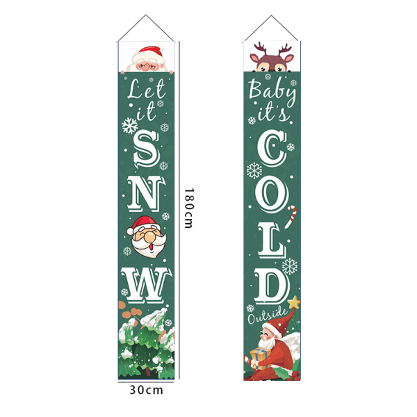 Udendørs Julepynt Banner - Grøn Jul, Jul