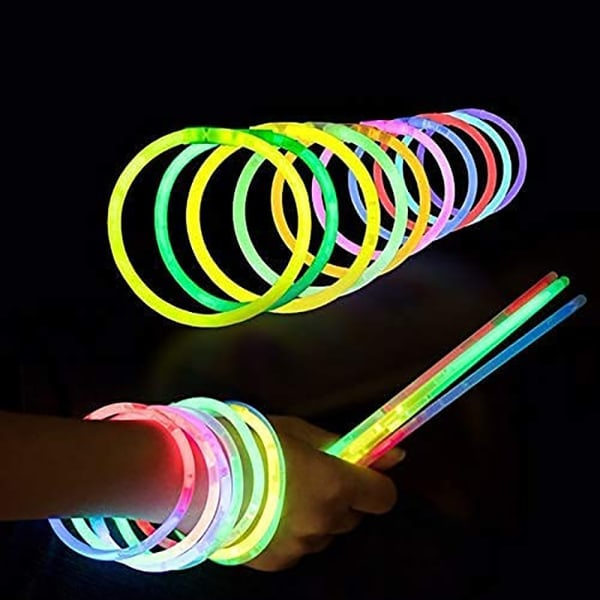 Glödpinnar 100 stycken, neon glödpinnar för bröllop, glöd armband, glödpinnar, kedjor och glöd glasögon set, för jul och nyår