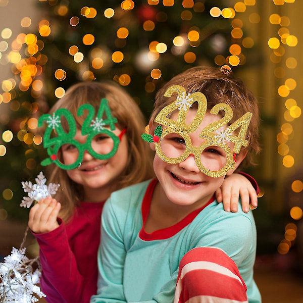 Nytårsbriller 2024 Fotoboksrekvisitter Glædelig Jul Dekorationer Jul Navidad Gaver Nytårsaften Festforsyninger Dekorationer 4stk Stil 5