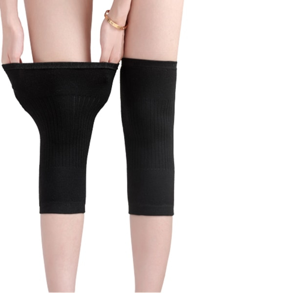 Vintervarme kashmir kneepads knemvarmere beinvarmere 1 par kort Svart L