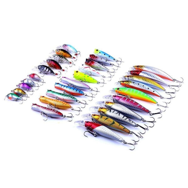 30 fiskeblink, wobblere, spinner, blandet, multifarvet
