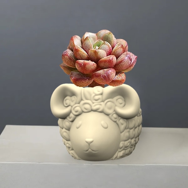 Sauer Dyr Betong Silikonform Sukkulent Blomsterpotte Leire Sementformer DIY Hjem Hage Blomsterpotter Form