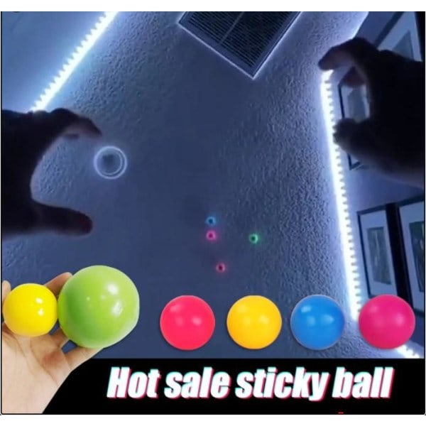 3-pack Sticky Ball Glowing Globbles Squash Sticky Target Fidget