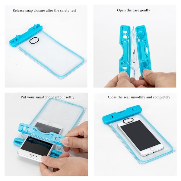 Vattentätt mobilskal för smartphone - universellt - blått 2-pack