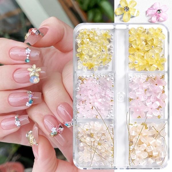 3D Blomster Nageldekor Modell 4