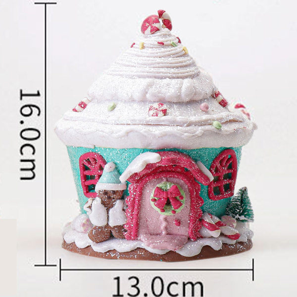 Pepperkakehus Pynt Juletrær Ornament med Slott Godteri Tre