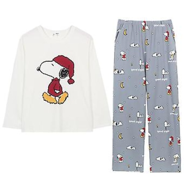 Julepyjamas Matchende Familiepyjamas Pyjamasdragt Efterår Langærmet Tegneserie Snoopy Pyjamas Til Kvinder Xl 60-70kg 18