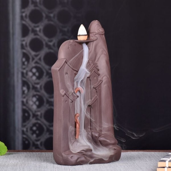 1 stk Keramisk Tilbageflow Røgelseholder Ovn Sandal Zen Ornament Skrivebords Aromaterapi Holder Pynt