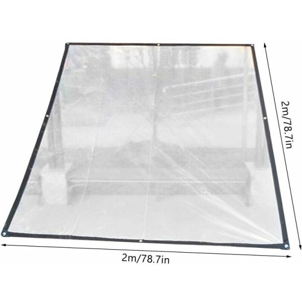 Transparent presenning, transparent presenning vattentät frostskyddande regnskydd isoleringsfilm tak PE plastskydd (2 x 2m)