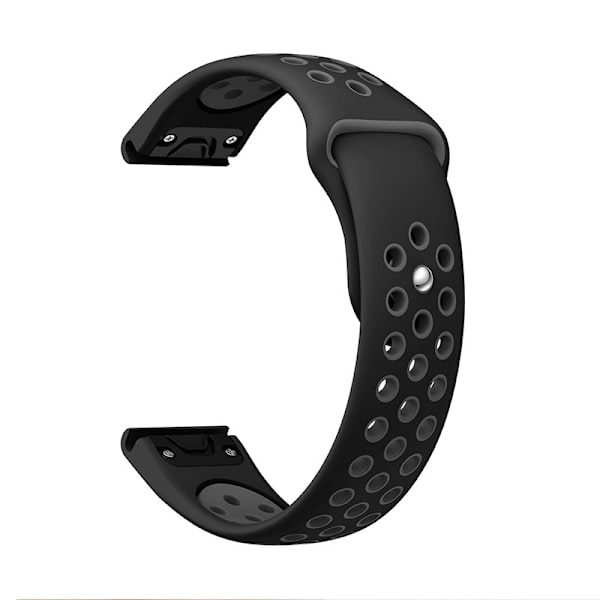 Silikonarmband för Garmin Fenix-serien Svart+Grå