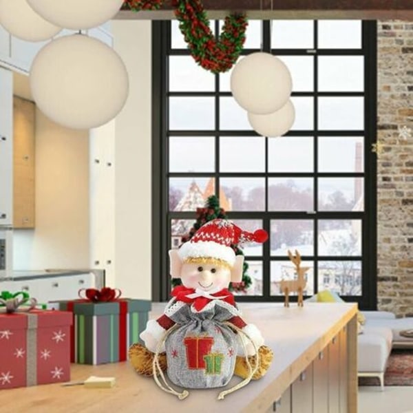 Kreativ gavetræ Dekorativ taske Tegneserie opbevaring Julepose Slikpose Juleaften Juledukker under 5 (Elf)