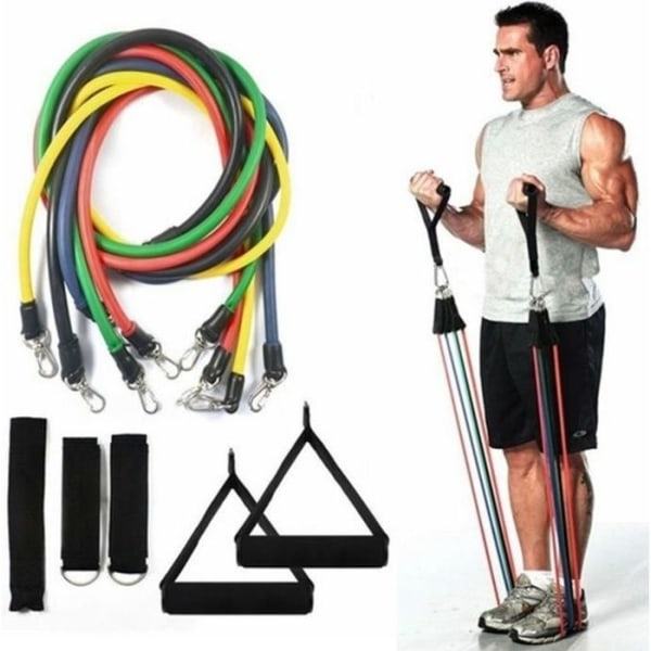 11 kpl/setti Vastusnauhat Kuntosali Fitness Harjoittelu Harjoituskahvat Jooga Nauha Musta
