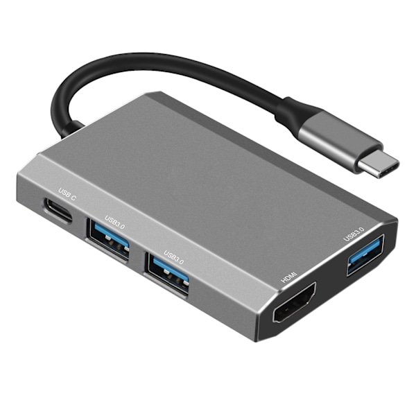 5-in-1 Type-C -keskitinadapteri HDMI:llä, USB 3.0:lla ja USB-C PD:llä
