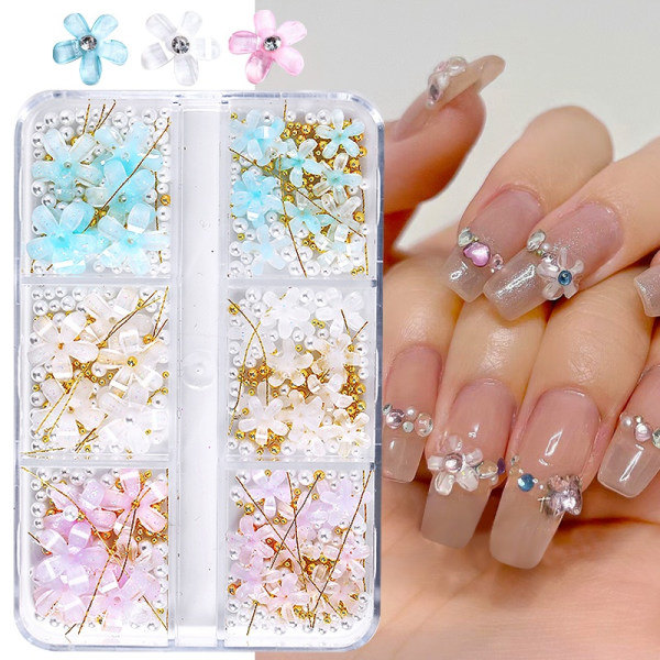 3D Blomster Nageldekor Modell 4