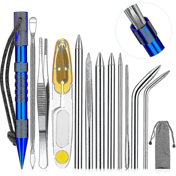 REMAKE Knuteverktøy, Fid Paracord Fid Sett Rustfritt Stål Paracord Lacing Nåler Og Glatting Verktøy For