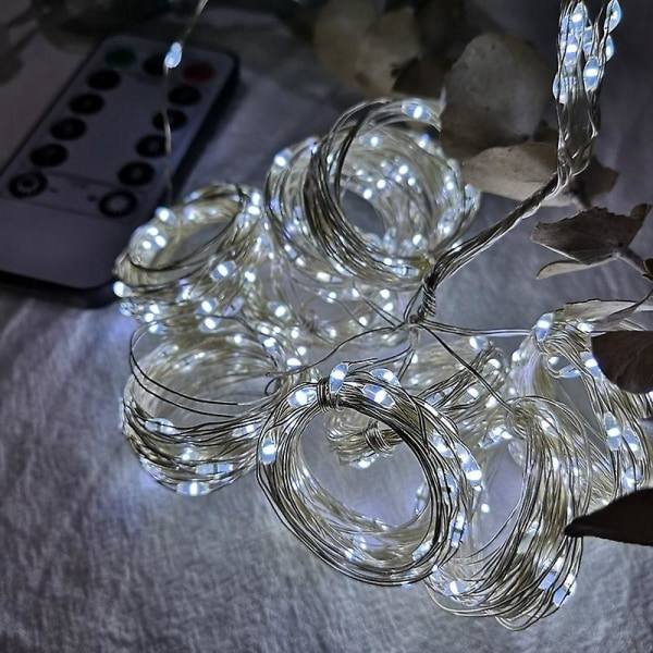 1mx3m USB Festoon Lysstreng Julepynt Fe-Garland Gardin Til Hjemmet Ferie Dekorativt Nytårslampe Kold Hvid