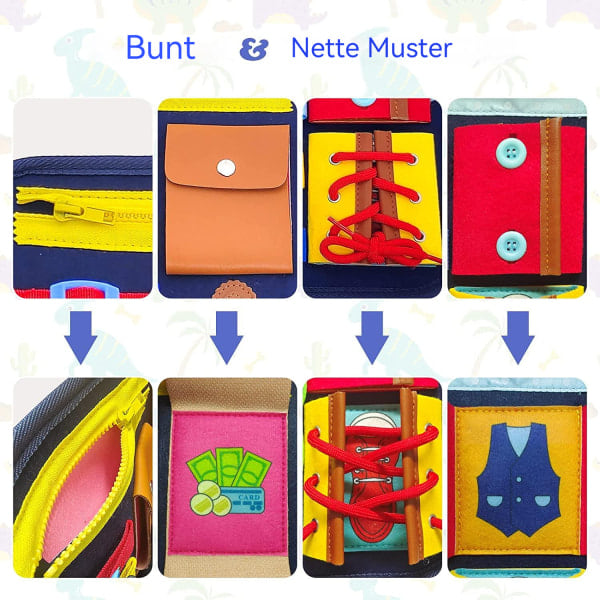 REMAKE Withosent Busy Board för Småbarn, 3 Lager, Aktivitetsbräda från 1 År, Montessori Leksak, Baby från 1, 2, 3, 4 År, Flicka, Pojke, Lär Grundläggande...