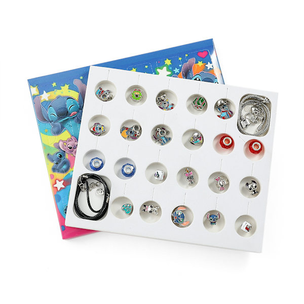 REMAKE 2024 Stitch Adventkalender för Flickor och Barn DIY Smycken Charm Armband DIY Kit 24 Dagar Julnedräkning Adventkalender