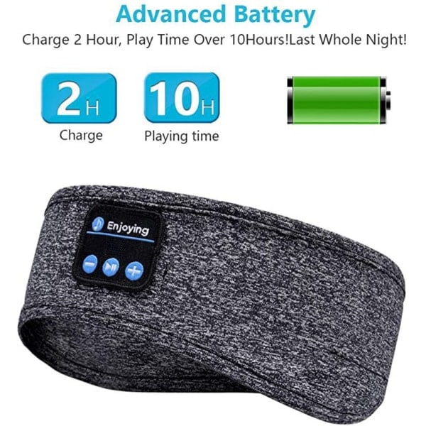 Bluetooth-sportband för sömn, yoga, meditation och löpning Svart