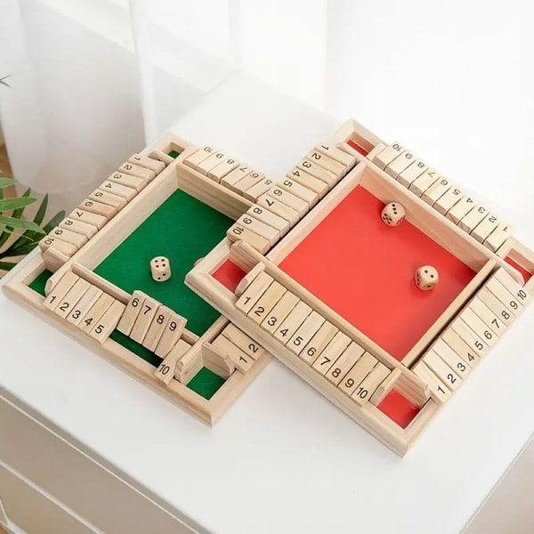 Shut The Box Terningspil til 4 Spillere - Perfekt til Familiemøder og Fester