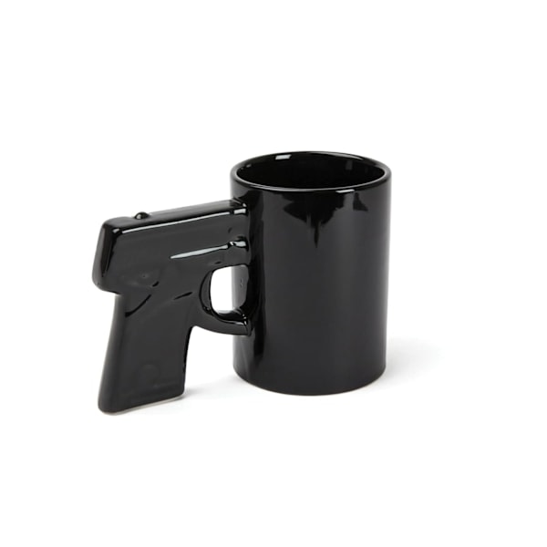 Keramisk kaffekop med karakteristisk pistolinspireret design, perfekt pistolkop til mænd, unik faders dags idé, nyhedskaffekop, 1 stk. (pakke med 1), s...