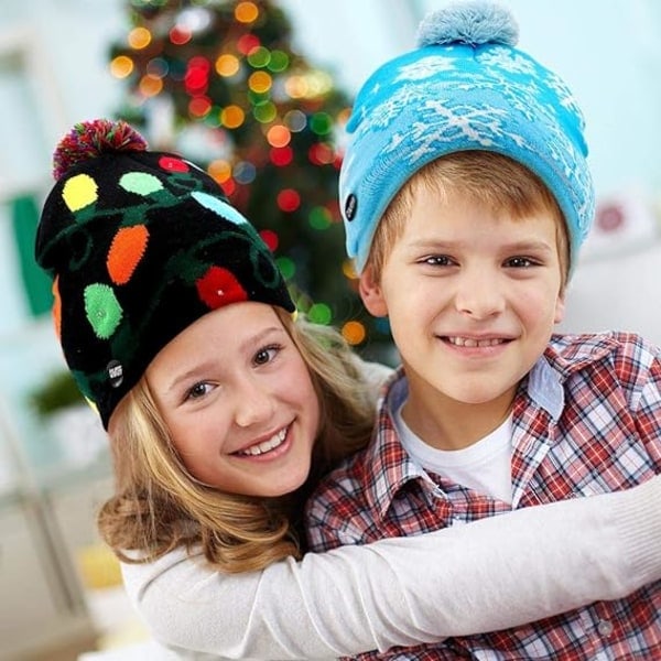 LED-upplysta julhattar Xmas Santa Fula Hattar 10 Färgglada Ljus Blinkande Hatt För Nyårsfest