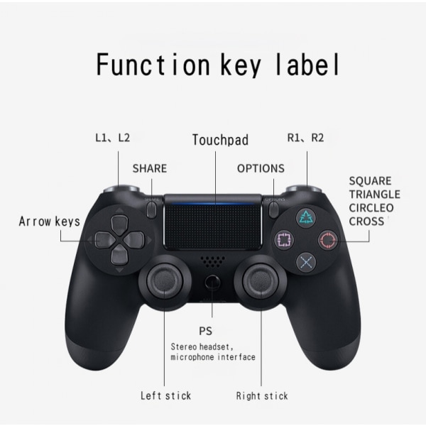 REMAKE PS4-controller med lysfølsom skærm og seks-akset vibration PS4 ha B