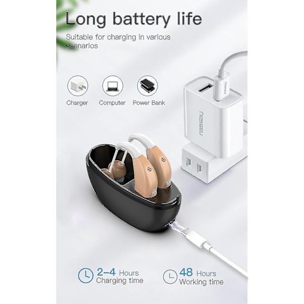 Genopladelige Beige Høreapparater - Par Audiphones 0.2